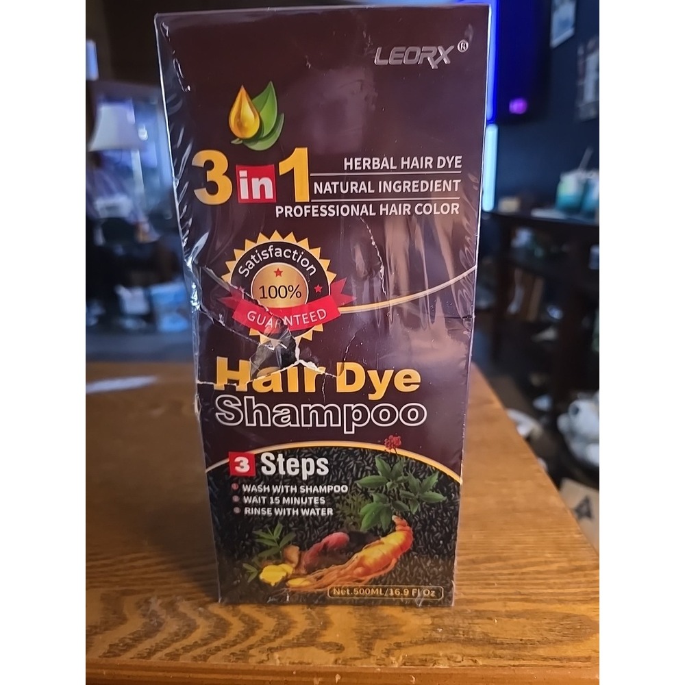 3 In 1 Hair Dye and Color Shampoo, Golden Brown, 16.9 Fl Oz - Instant Herba...